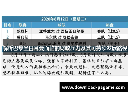 解析巴黎圣日耳曼面临的财政压力及其可持续发展路径 解析巴黎圣日耳曼面临的财政压力及其可持续发展路径