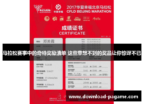 马拉松赛事中的奇特奖励清单 这些意想不到的奖品让你惊讶不已 马拉松赛事中的奇特奖励清单 这些意想不到的奖品让你惊讶不已